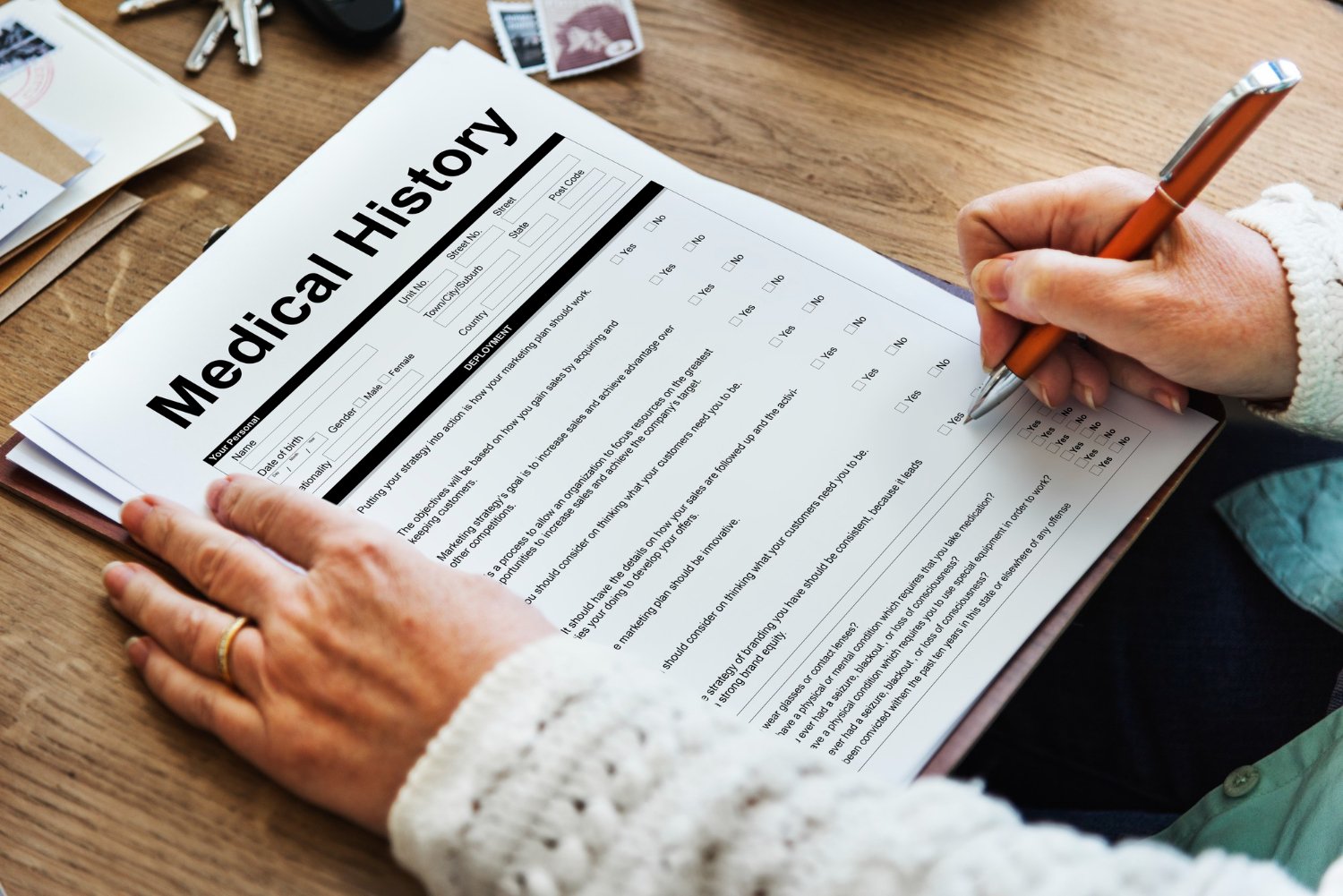 Doctor reviewing a medical case report